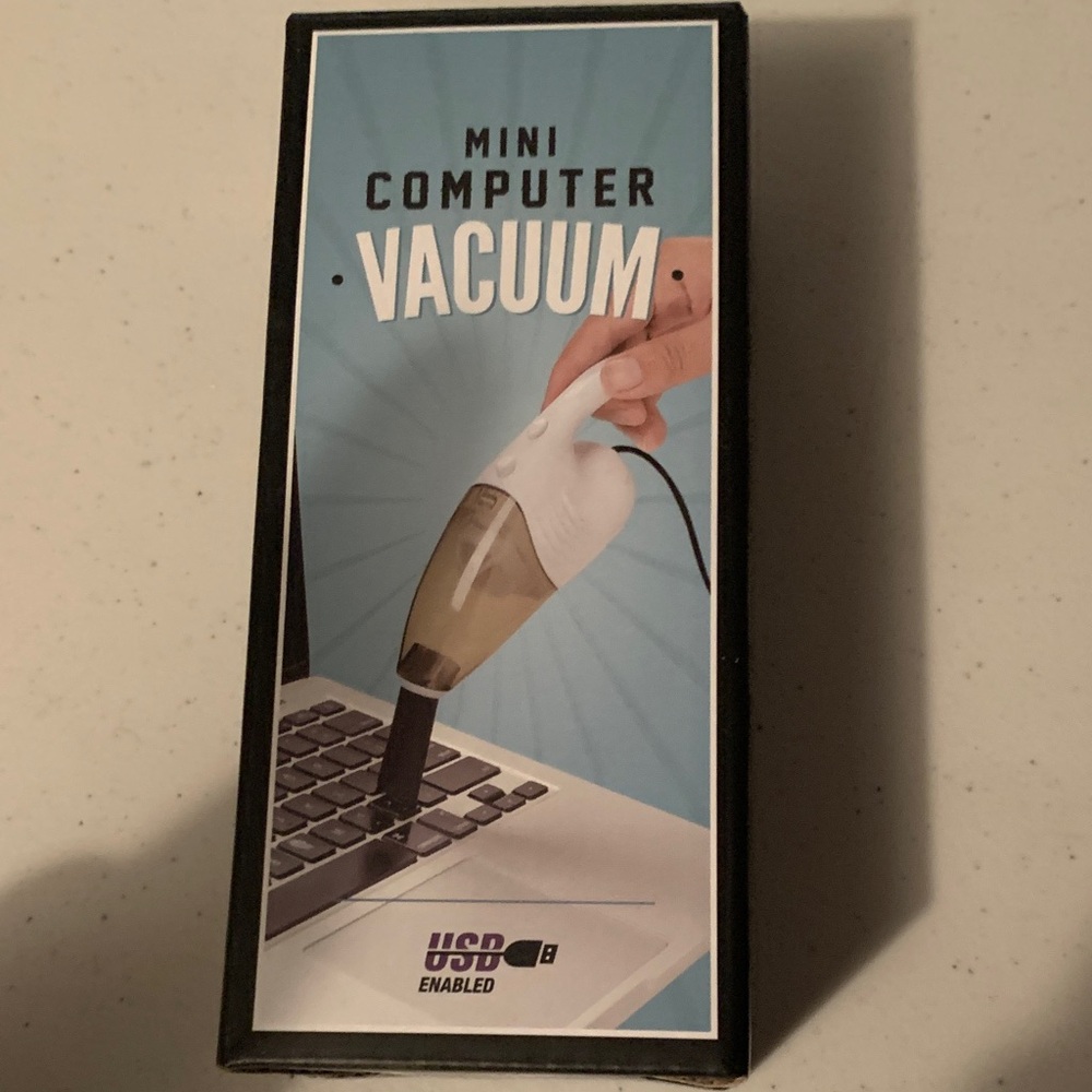 Compact USB Mini Computer Vacuum - White and Black 4/$20